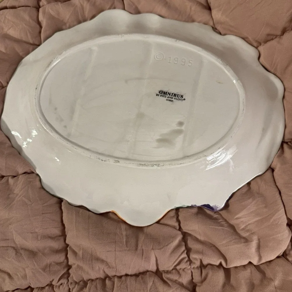 Vintage Omnibus by Fitz and Floyd 1995 Vegetable Fruits Platter Tray 13